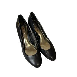 Lauren Ralph Lauren Women’s Haydn Black Leather 7 B Pump Block Heel Office